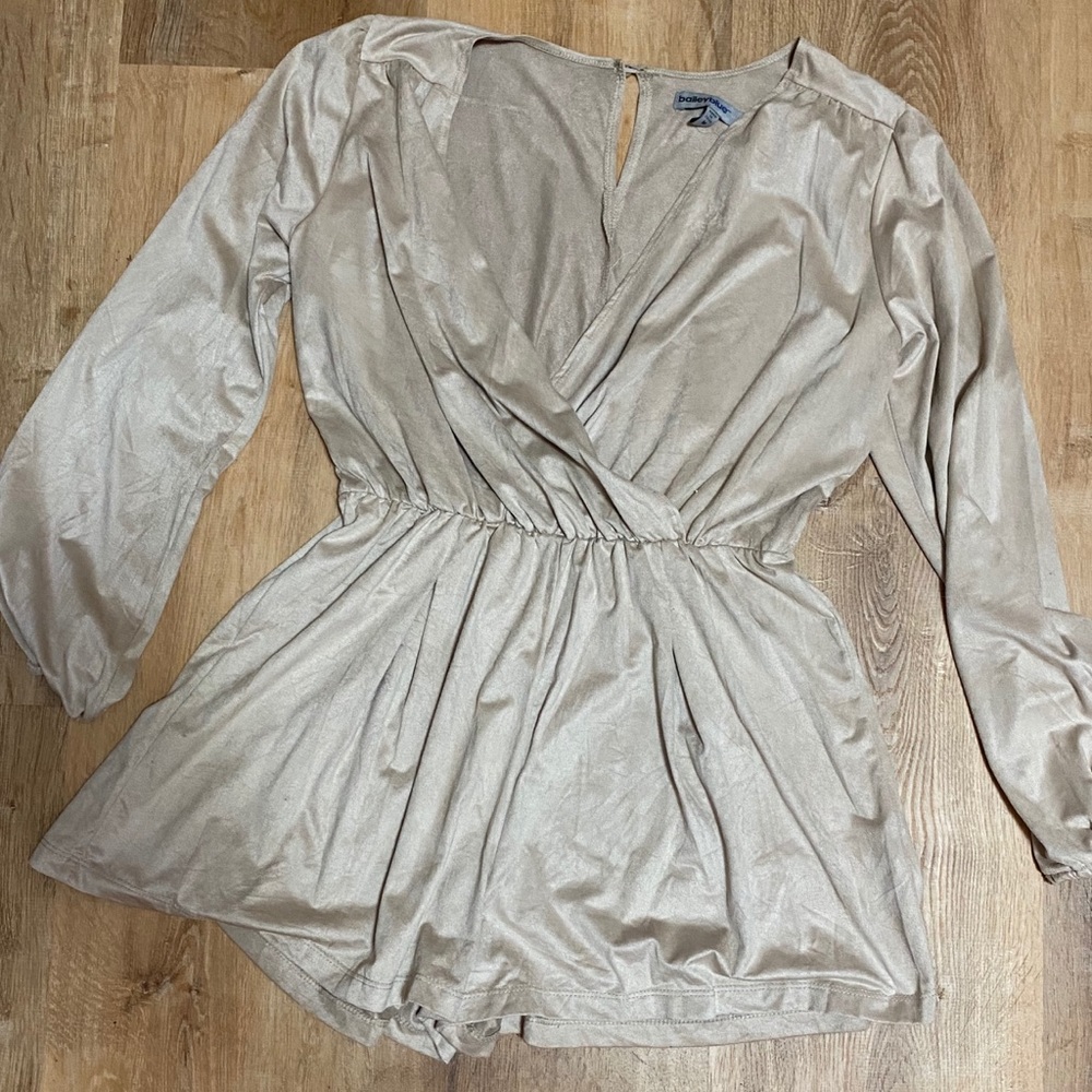 Silky tan romper
